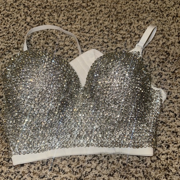 Tops - Rhinestone Embellished Women's Top